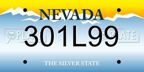 301L99 Nevada License Plate