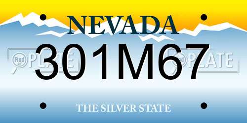 301M67 Nevada License Plate
