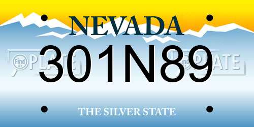 301N89 Nevada License Plate