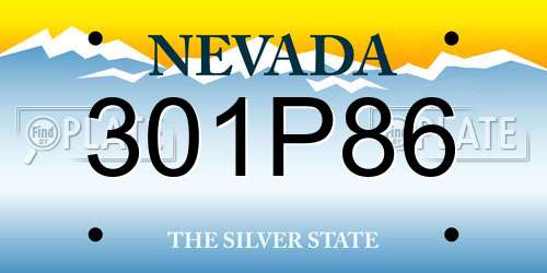 301P86 Nevada License Plate