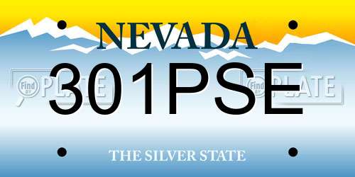 301PSE Nevada License Plate
