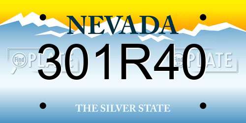 301R40 Nevada License Plate
