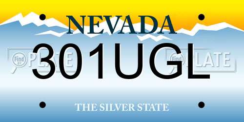 301UGL Nevada License Plate