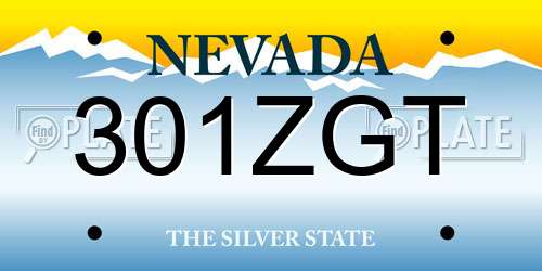 301ZGT Nevada License Plate
