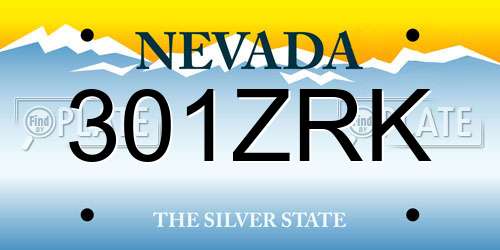 301ZRK Nevada License Plate