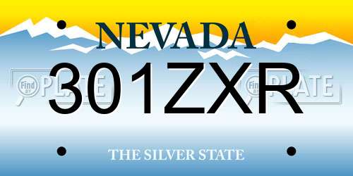 301ZXR Nevada License Plate