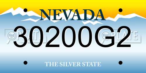 30200G2 Nevada License Plate