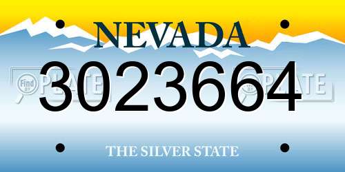 3023664 Nevada License Plate