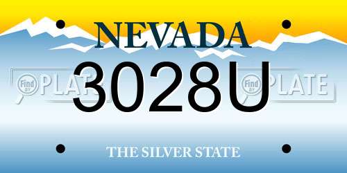 3028U Nevada License Plate