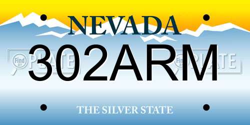 302ARM Nevada License Plate