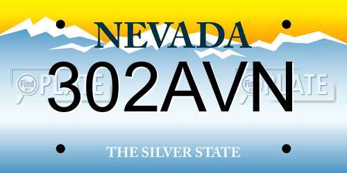 302AVN Nevada License Plate