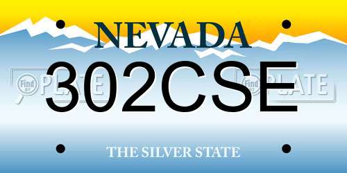 302CSE Nevada License Plate