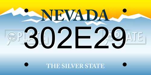 302E29 Nevada License Plate