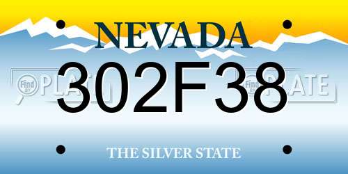302F38 Nevada License Plate