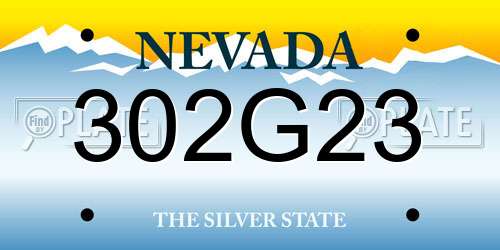 302G23 Nevada License Plate