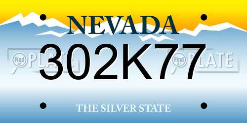 302K77 Nevada License Plate
