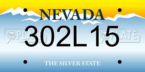 302L15 Nevada License Plate