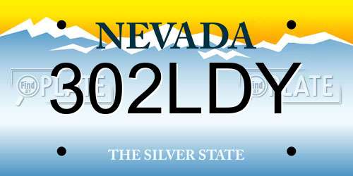 302LDY Nevada License Plate