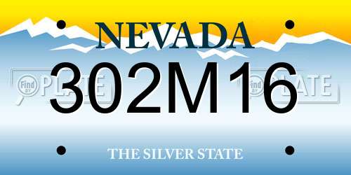 302M16 Nevada License Plate
