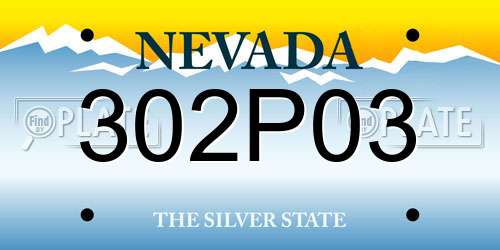 302P03 Nevada License Plate