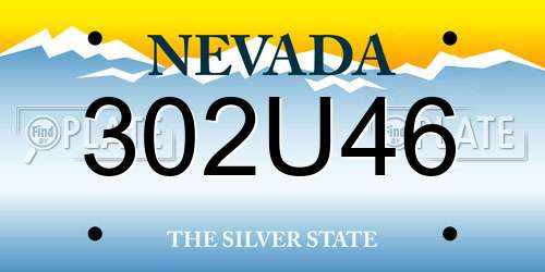302U46 Nevada License Plate