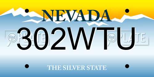 302WTU Nevada License Plate
