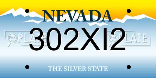302XI2 Nevada License Plate