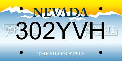 302YVH Nevada License Plate