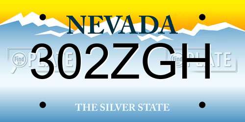 302ZGH Nevada License Plate