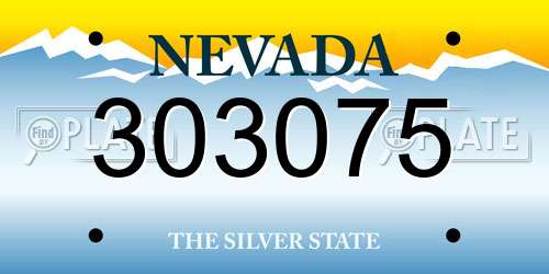 303075 Nevada License Plate