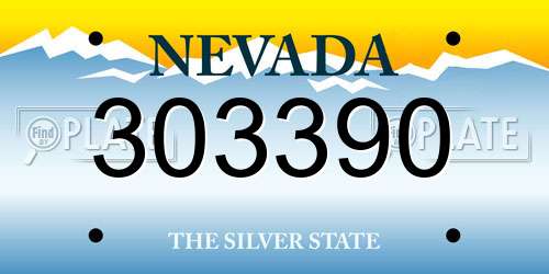303390 Nevada License Plate