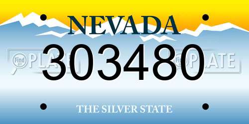 303480 Nevada License Plate