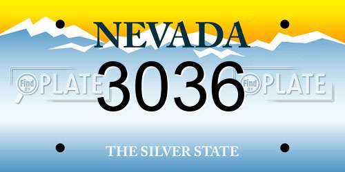 3036 Nevada License Plate