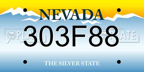 303F88 Nevada License Plate