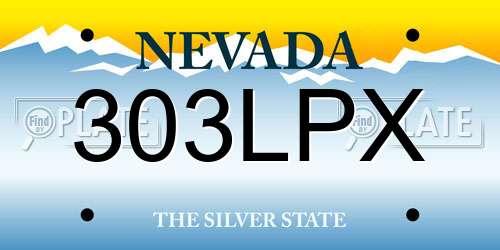 303LPX Nevada License Plate