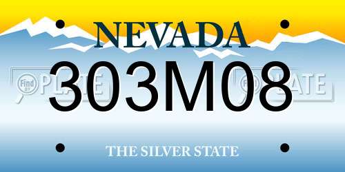 303M08 Nevada License Plate