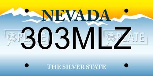303MLZ Nevada License Plate