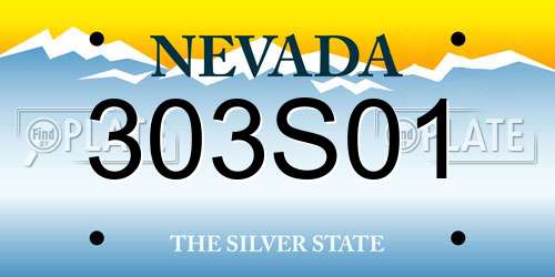 303S01 Nevada License Plate