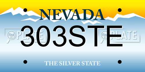 303STE Nevada License Plate