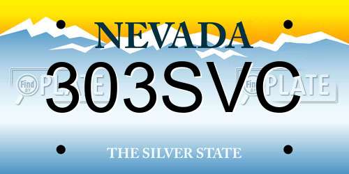 303SVC Nevada License Plate