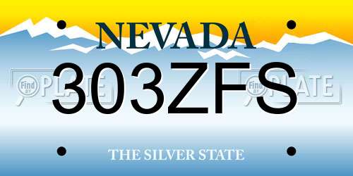 303ZFS Nevada License Plate
