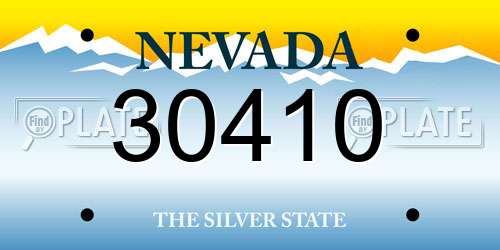 30410 Nevada License Plate