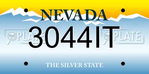 3044IT Nevada License Plate