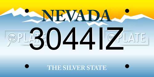 3044IZ Nevada License Plate