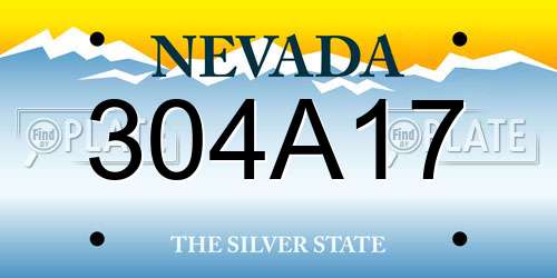 304A17 Nevada License Plate