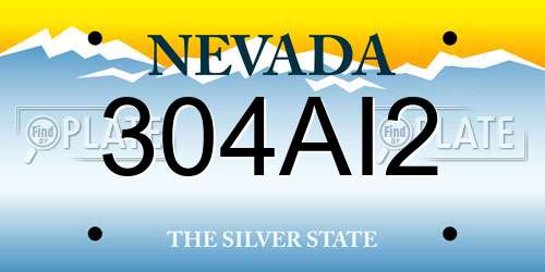 304AI2 Nevada License Plate