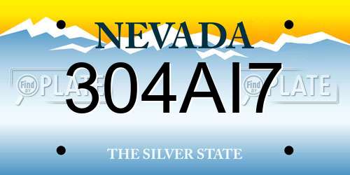 304AI7 Nevada License Plate
