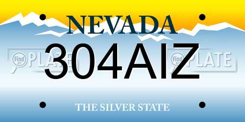 304AIZ Nevada License Plate