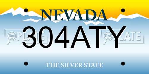 304ATY Nevada License Plate