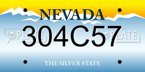 304C57 Nevada License Plate